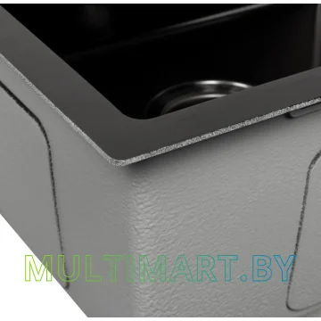 Кухонная мойка ARFEKA ECO AR 450x500 BLACK PVD NANO DECOR MILLET GRAINS картинка 4